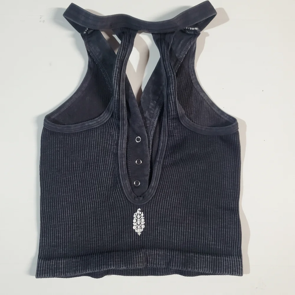 FP Movement by Free People Charcoal Ribbed Tank Top - Picture 2 of 7